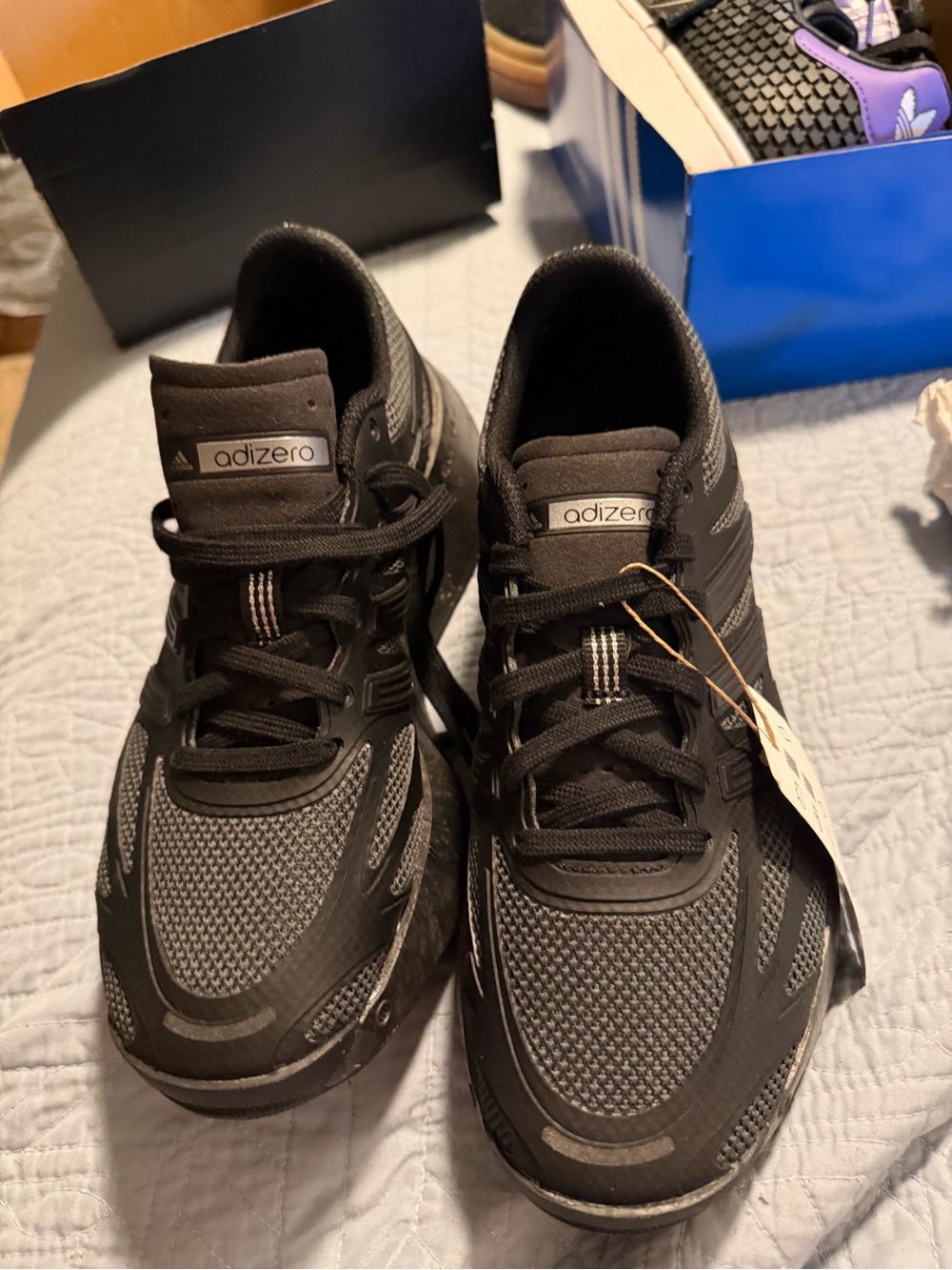 adidas Black and Gray Adizero Men's Athletic Shoes